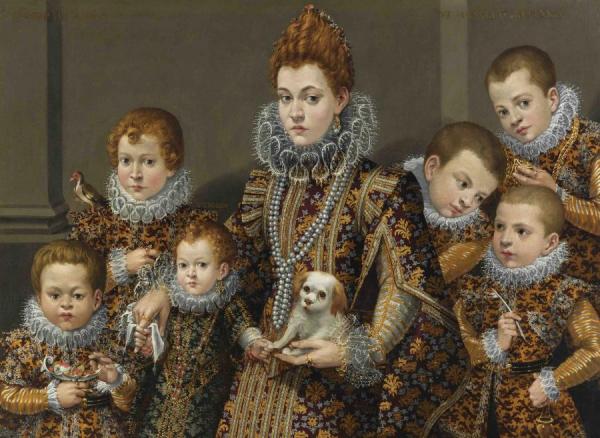 Portrait Of Bianca Degli Utili Maselli And Six Of Her Children by Lavinia Fontana Oil Painting Reproductions