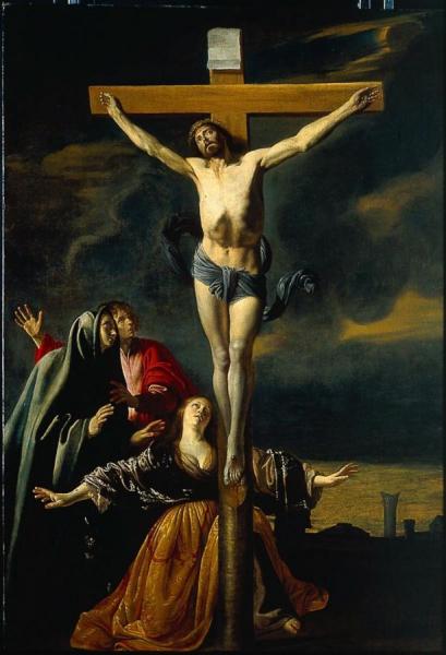 The Crucifixion With The Virgin, Saint John And Mary Magdalene by Le Nain Brothers