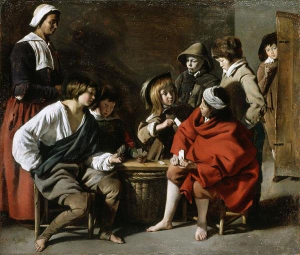 The Young Card Players by Le Nain Brothers Oil Painting Reproductions