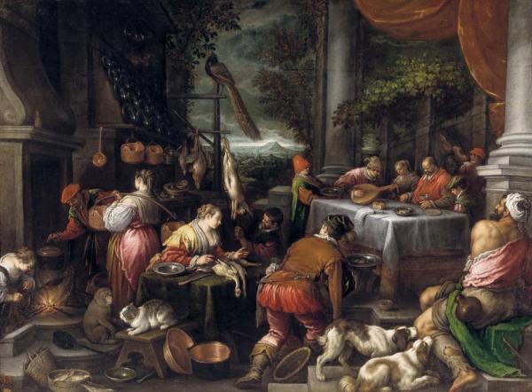The Rich Man And Lazarus by Leandro Bassano Oil Painting Reproductions