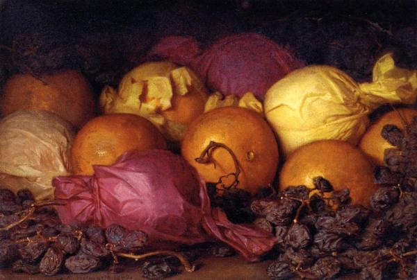 Still Life With Oranges And Raisins by Lemuel Everett Wilmarth