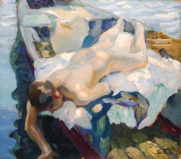 Leo Putz Female Nude On A Boat