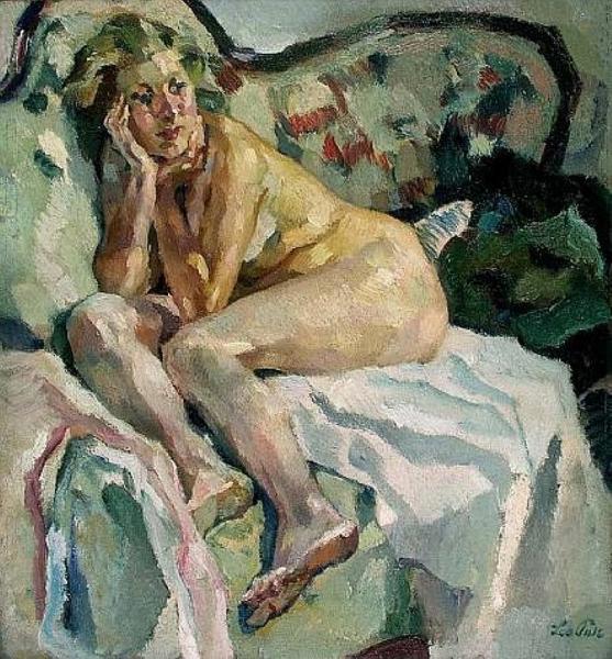 Lisl On A Sofa by Leo Putz
