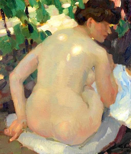 Nude With Back In The Sun by Leo Putz