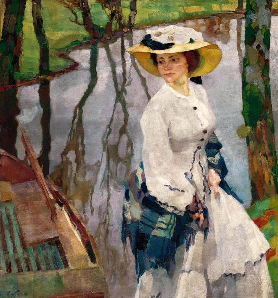 On The River Bank by Leo Putz Oil Painting Reproductions