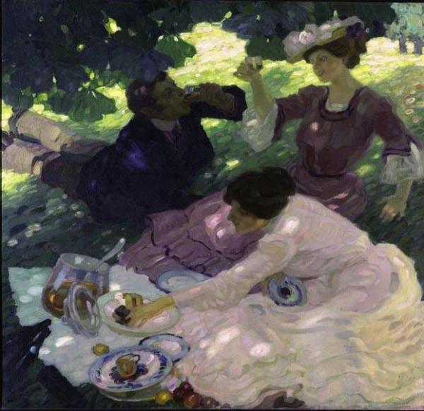 The Picnic by Leo Putz Oil Painting Reproductions