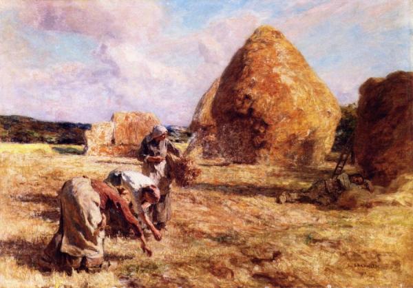 Gleaners Near The Haystacks by Leon Augustin Lhermitte Oil Painting Reproductions