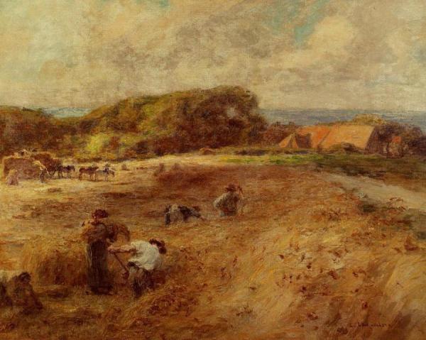 Harvesters Near The Farm Of Sambre by Leon Augustin Lhermitte Oil Painting Reproductions