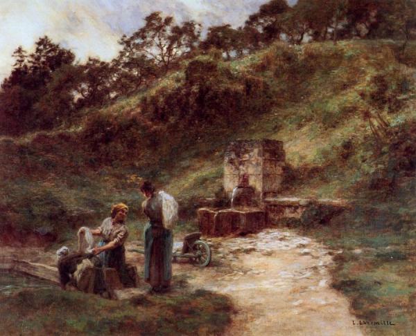Near The Fountain by Leon Augustin Lhermitte