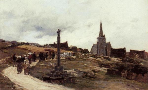 Procession Near Ploumanac, Brittany by Leon Augustin Lhermitte