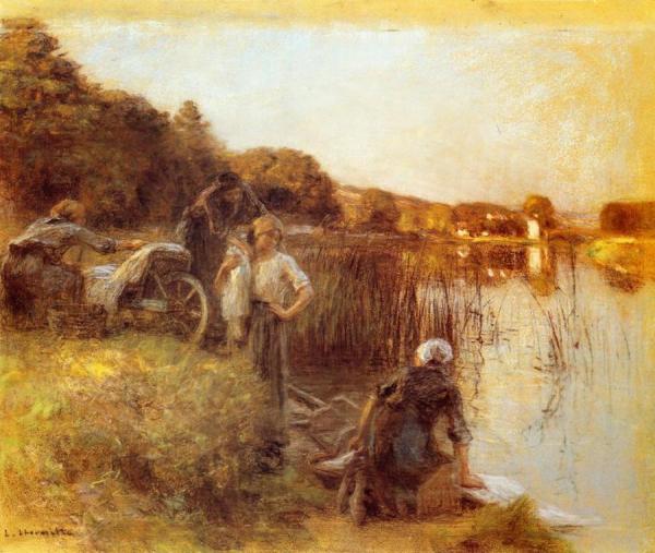 Washerwomen On The Banks Of The Marne by Leon Augustin Lhermitte