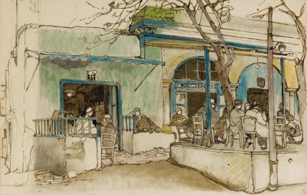 Coffeehouse In Tunisia (café En Tunisie) by Léon Cauvy