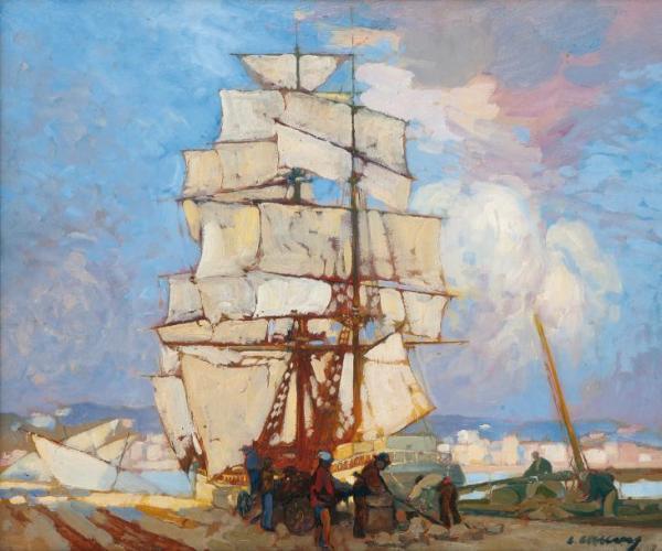 In The Harbor Of Algiers by Léon Cauvy