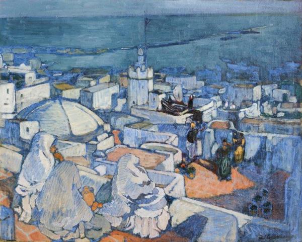 On The Terraces Of The Casbah, Algiers by Léon Cauvy