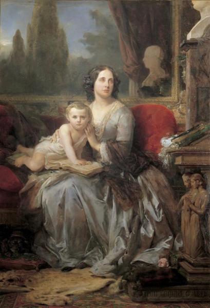 Maria Duquesa Di Galliera With Her Son Fillippo by Leon Cogniet