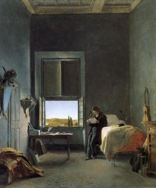 The Artist In His Room At The Villa Medici, Rome by Leon Cogniet
