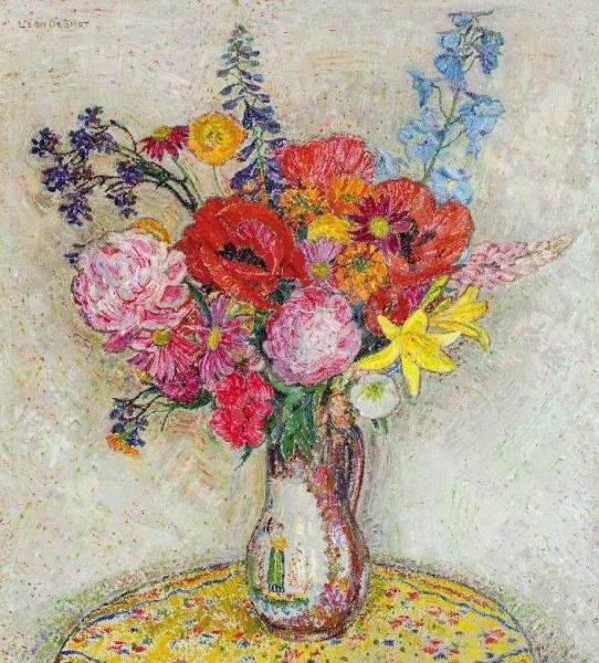 A Vase Of Flowers by Leon De Smet