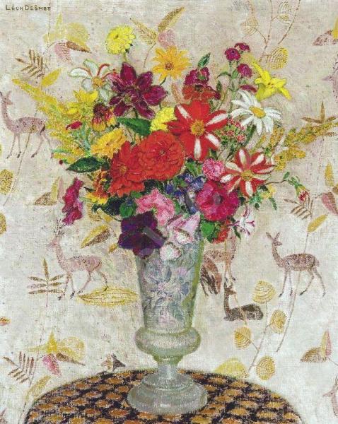 Still Life With Flowers by Leon De Smet