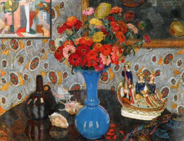 Still Life With Flowers And Shells by Leon De Smet Oil Painting Reproductions