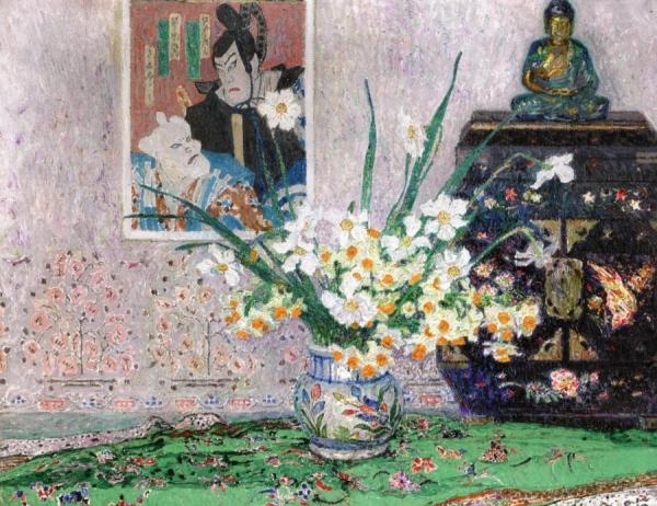 Still Life With Japanese Print by Leon De Smet
