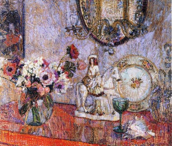 Still Life With Poppies And Staffordshire by Leon De Smet