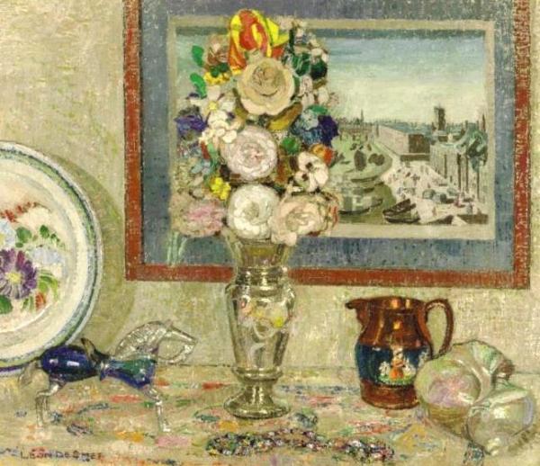 Table With Flowers by Leon De Smet