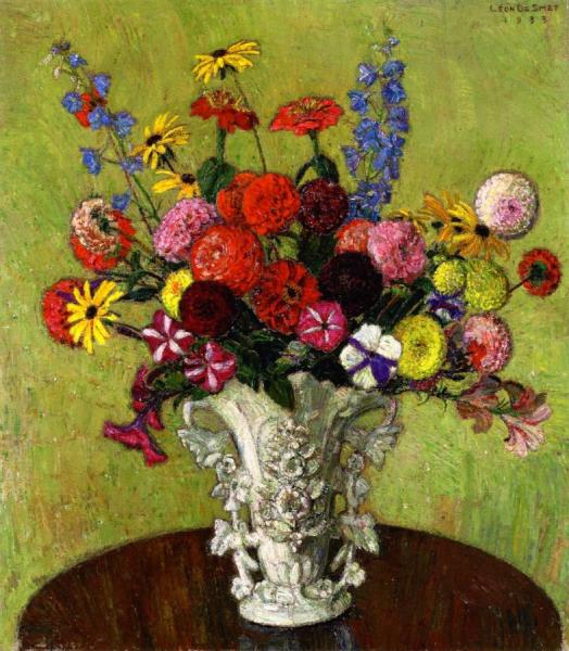 Vase Of Flowers by Leon De Smet