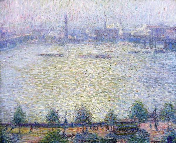 View Of The Thames Embankment by Leon De Smet