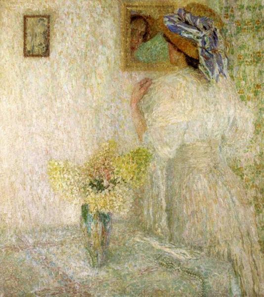 Woman At The Mirror by Leon De Smet