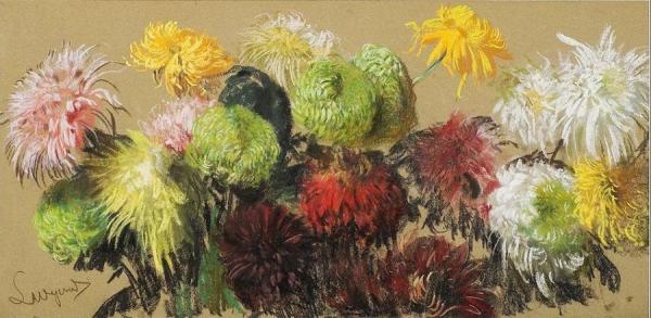 Chrysanthemums by Leon Jan Wyczolkowski