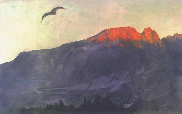 Giewont At Sunset by Leon Jan Wyczolkowski
