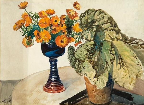Marigolds And Begonias by Leon Jan Wyczolkowski