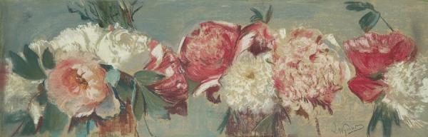 Leon Jan Wyczolkowski White And Pink Peonies