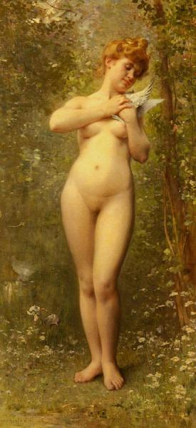 Venus With A Dove by Leon-jean-basile Perrault