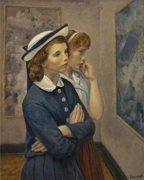 Girls At The Exhibition by Leon Kroll