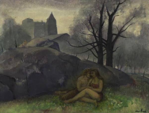 Lovers In Central Park by Leon Kroll