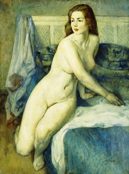 Leon Kroll Nude In A Blue Interior