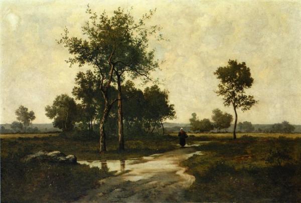 Peasant In A Landscape by Leon Richet