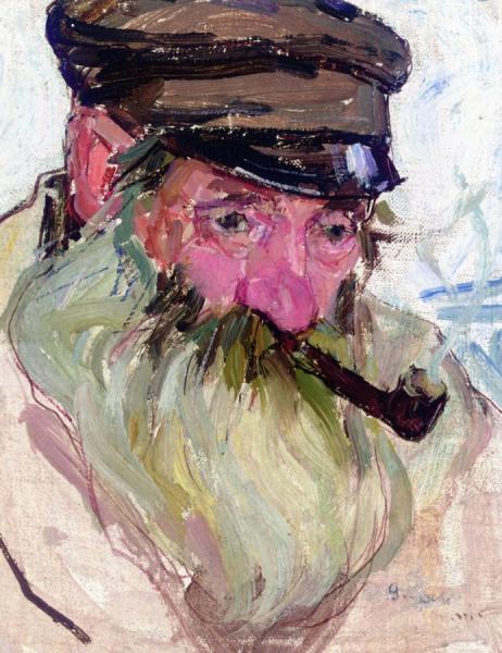 Leon Shulman Gaspard Old Jew With Pipe