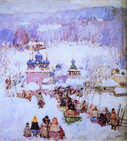 Russian Snow Scene by Leon Shulman Gaspard