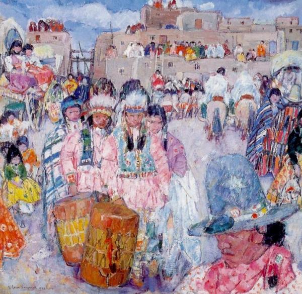 San Geronimo Fiesta by Leon Shulman Gaspard Oil Painting Reproductions