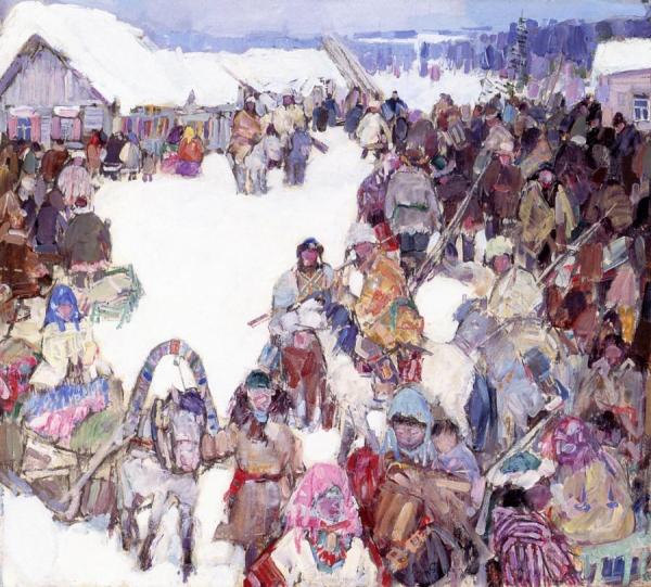 Siberian Winter Festival by Leon Shulman Gaspard Oil Painting Reproductions