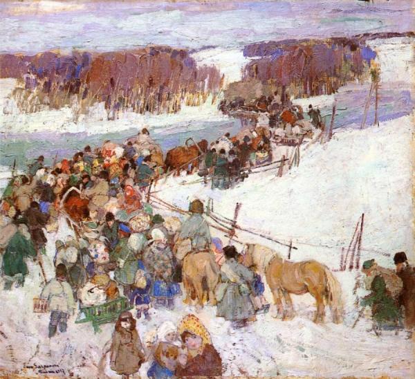 Unhappy Travelers In Poland by Leon Shulman Gaspard