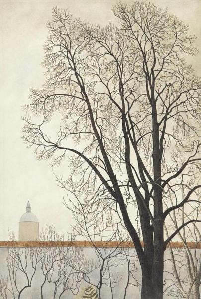 De Boom Voor De Muur En Het Torentje by Léon Spilliaert Oil Painting Reproductions
