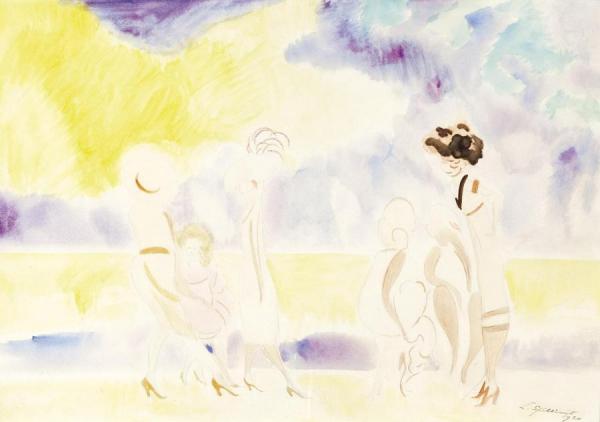 La Promenade, Le Soir Au Bord De La Mer by Léon Spilliaert