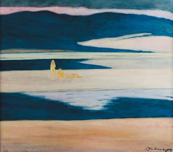 Plage Avec Personnages,1928 by Léon Spilliaert Oil Painting Reproductions