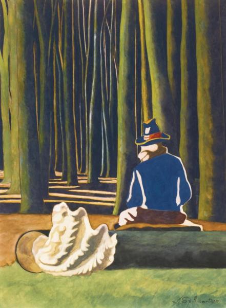The Poet In The Forest, Shell. The Tobacco Pot,1935 by Léon Spilliaert Oil Painting Reproductions