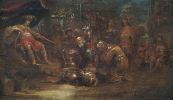 King Solomon Receives The Queen Of Saba by Leonaert Bramer Oil Painting Reproductions
