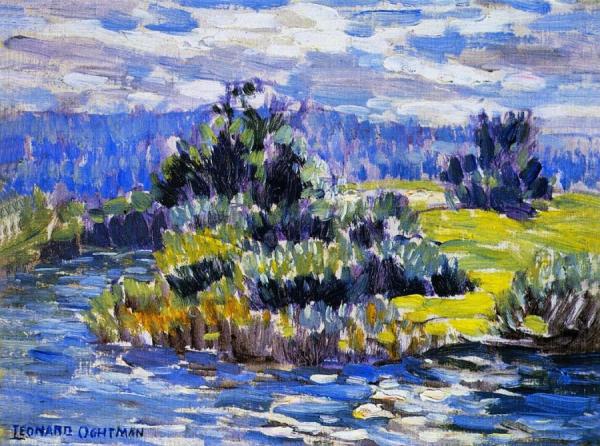 Blue Landscape by Leonard Ochtman