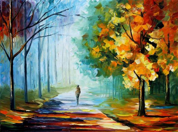 Alone In The Fog by Leonid Afremov